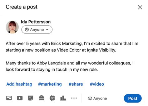 So,<b> announcing</b> that you are getting a<b> new</b> position can catch an employer's or recruiter's attention. . New job announcement linkedin examples